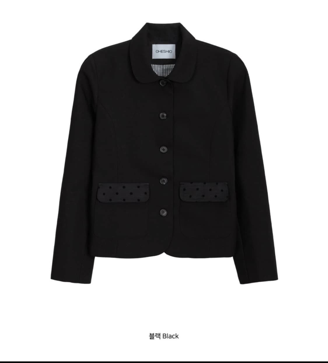 오헤시오 도트 라운드 카라 자켓 상품이미지2