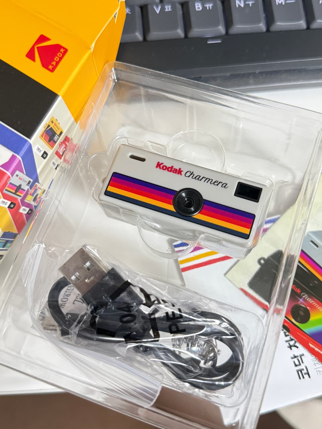 한국 공홈) 코닥 차메라 + 충전케이블 새상품 그레이 회색 상품이미지1