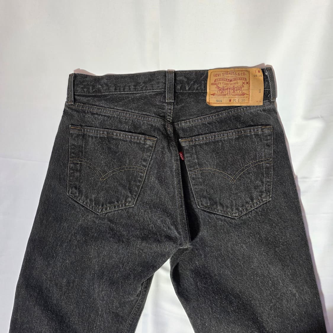 [W31L30]90's USA 리바이스 501 블랙 데님 팬츠 상품이미지8