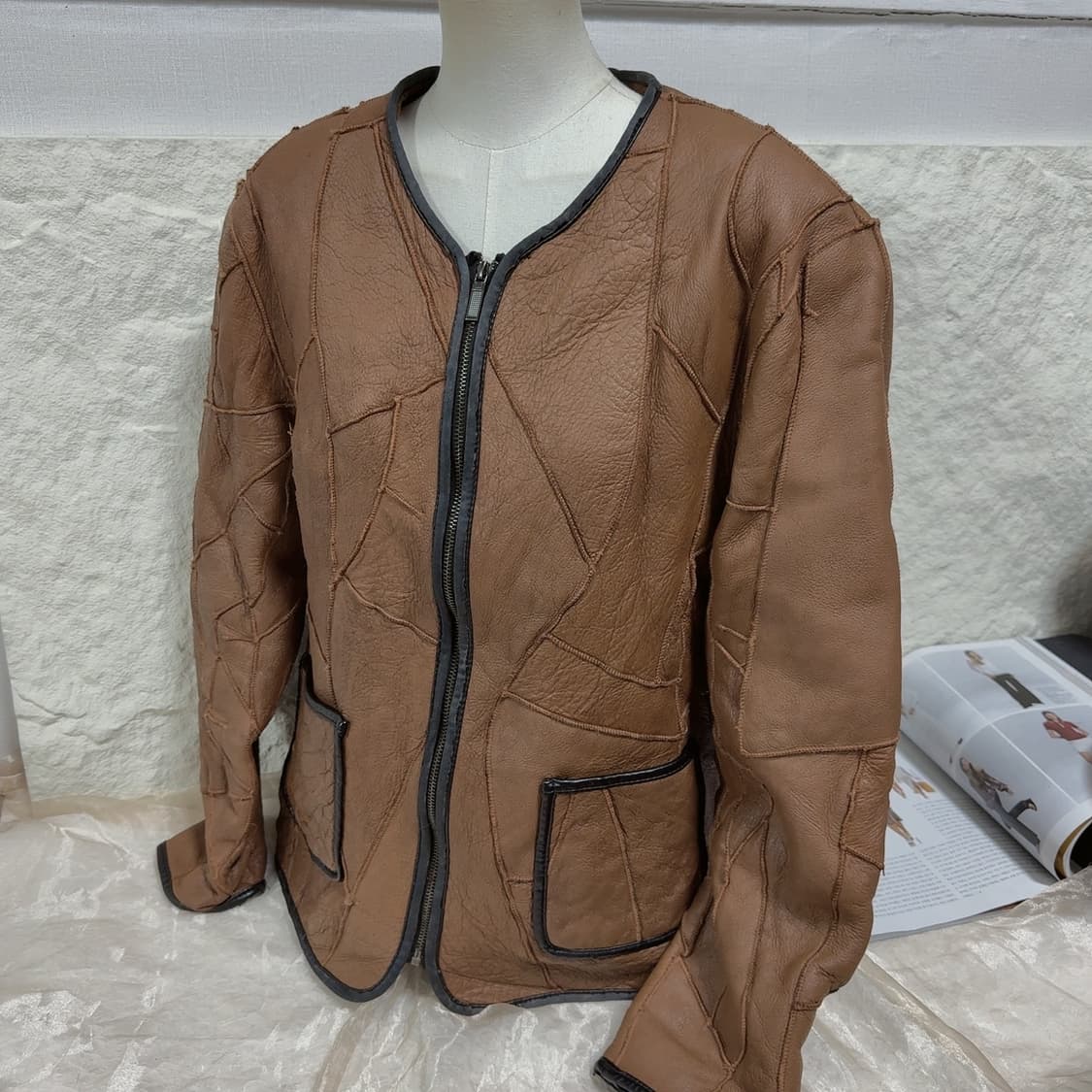 빈티지 unisex 양가죽 양털 메리노 패치워크 무스탕 상품이미지2