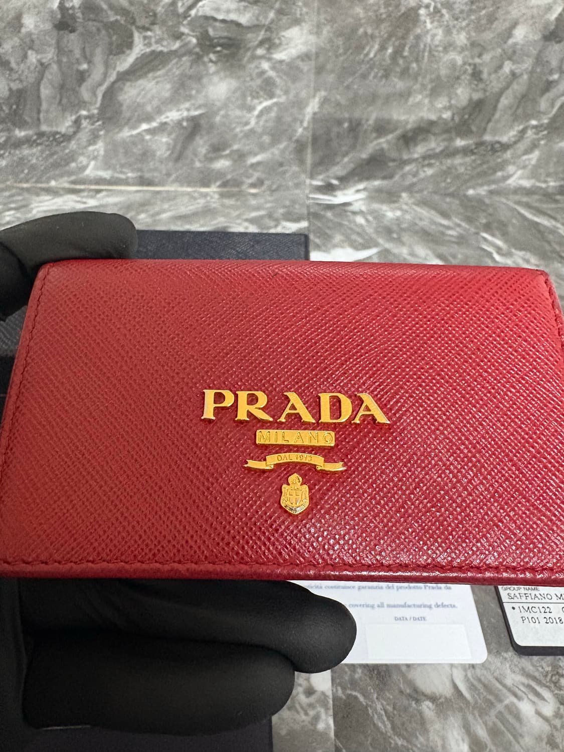 프라다 사피아노 금장 메탈 로고 카드지갑 상품이미지3