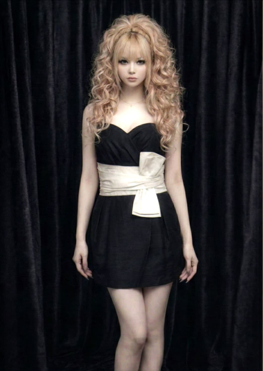 블랙 리본 미니 드레스 파티 원피스 상품이미지2