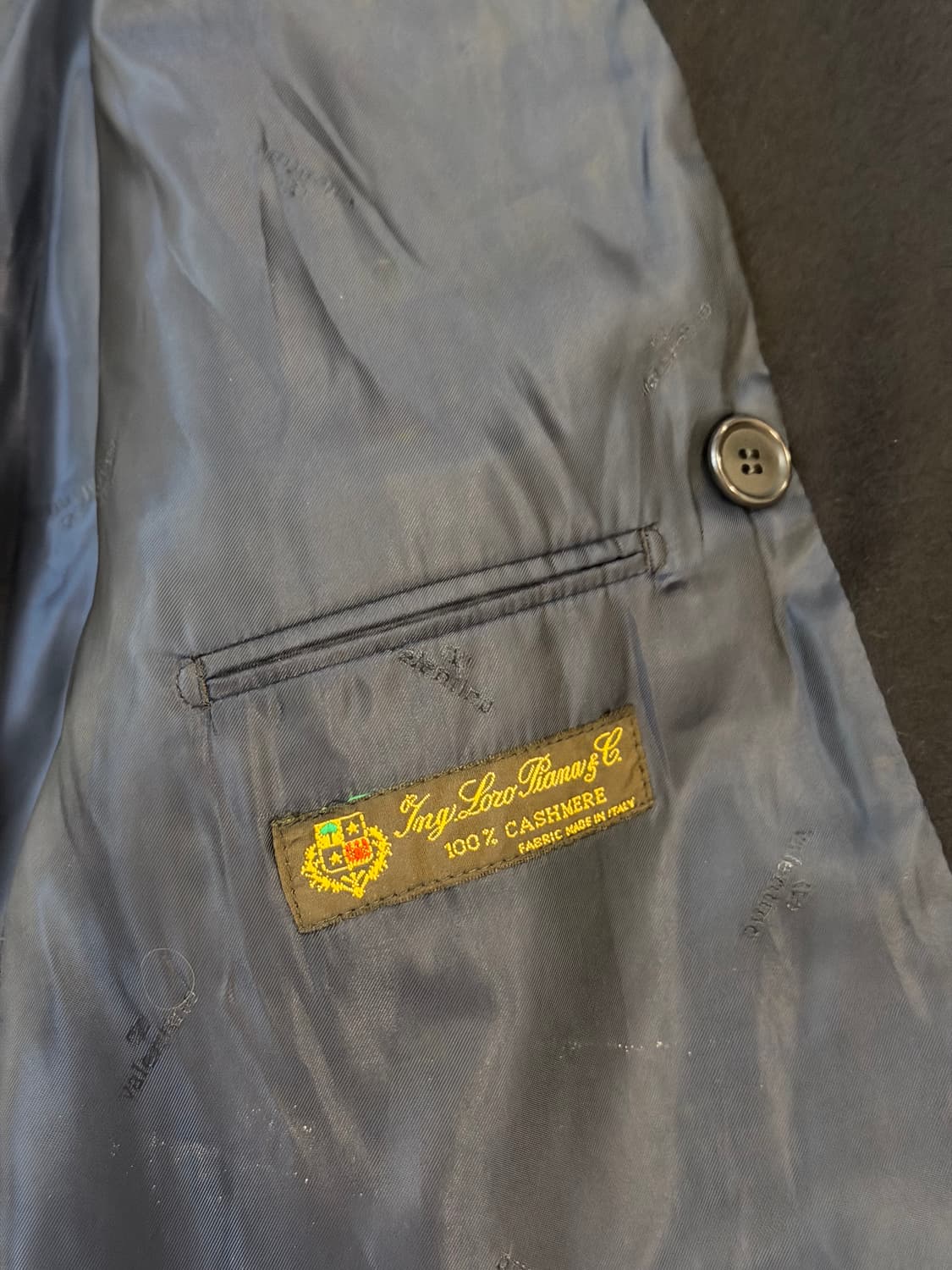 90s 발렌티노 로로피아나 캐시미어 금장 블레이저 코트 블랙 상품이미지6