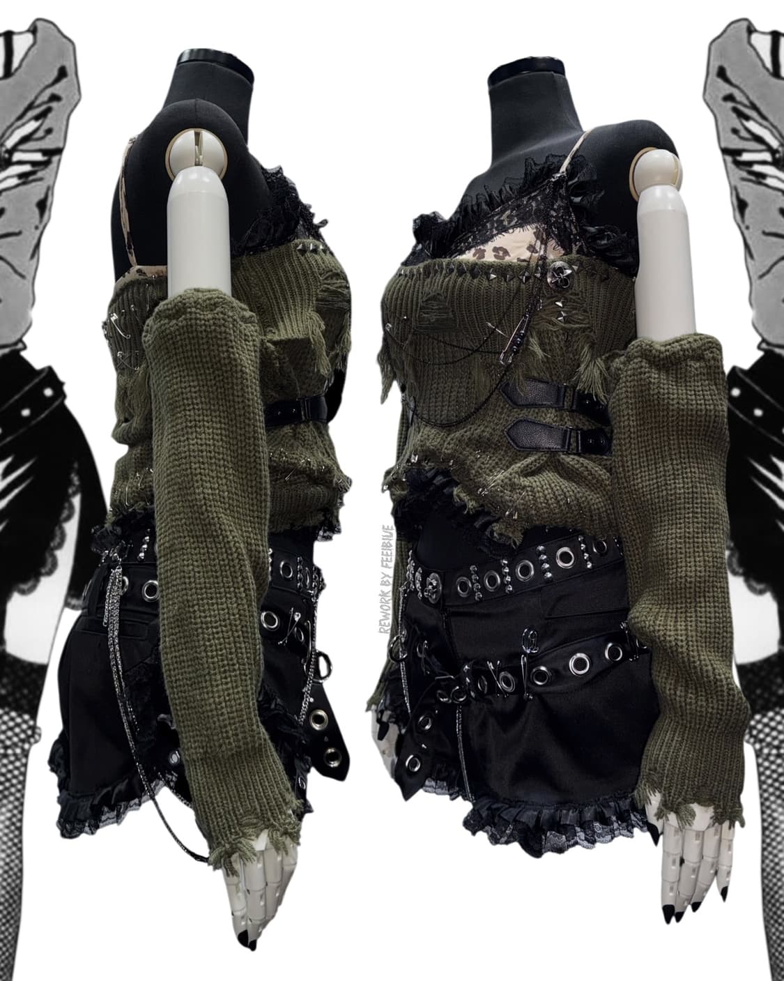 REWORK 032 Hand Distressed Knit Corset 상품이미지6