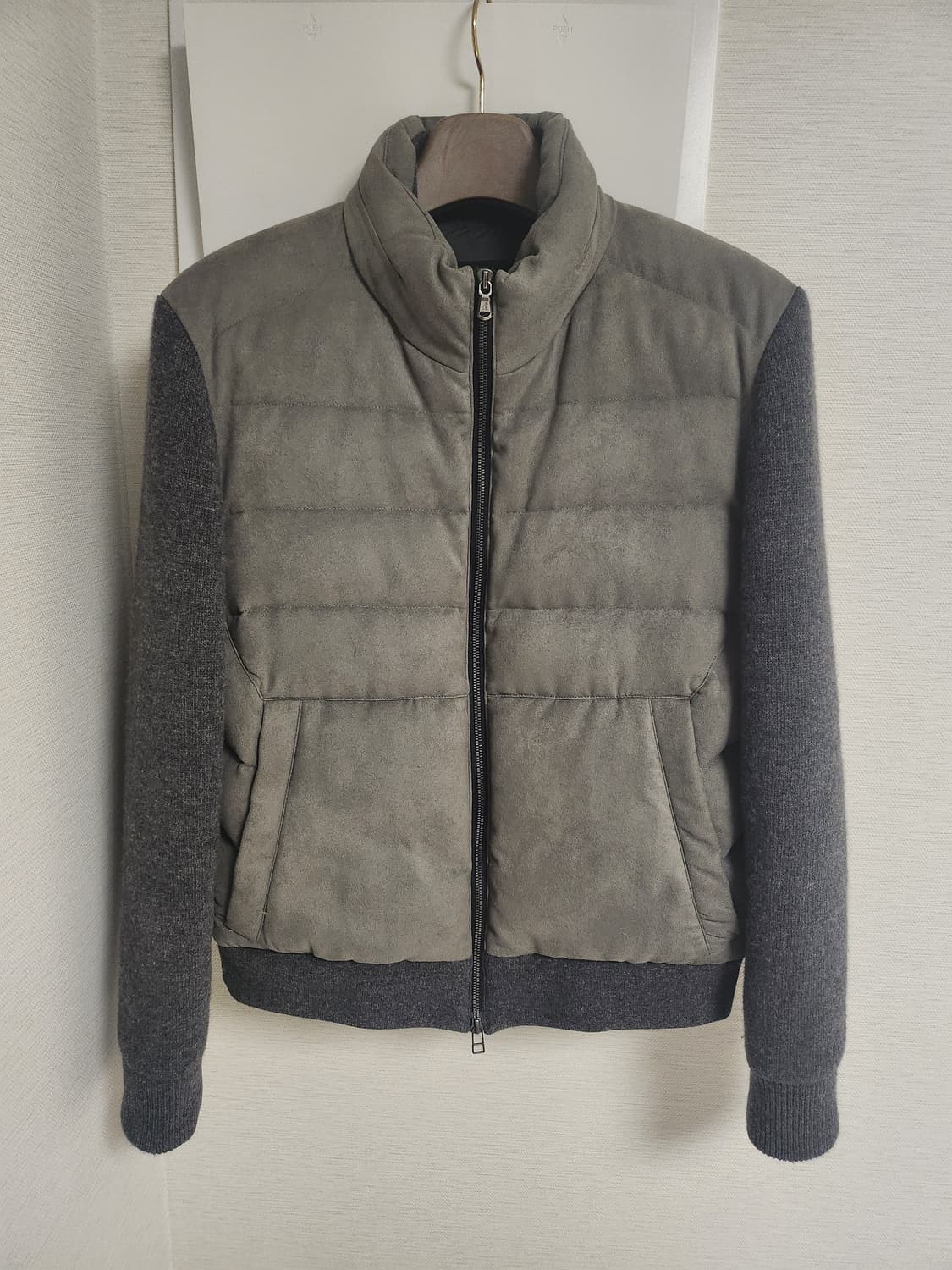 질스튜어트 매그넘 스웨이드 니트 구스패딩 L 상품이미지1