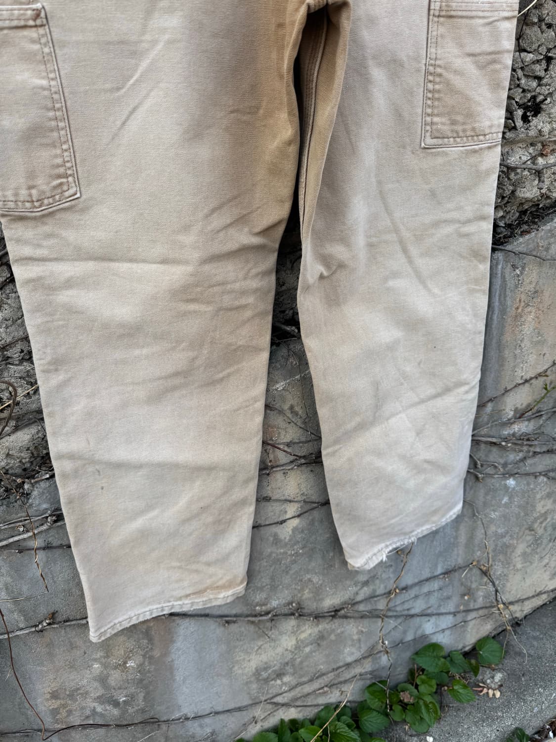 칼하트 빈티지 b11 brn 하드 페이딩 카펜터 싱글니 워크 팬츠 상품이미지4