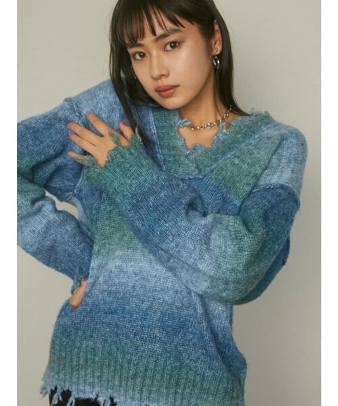 EMODA Over V Neck Crash Knit 상품이미지2