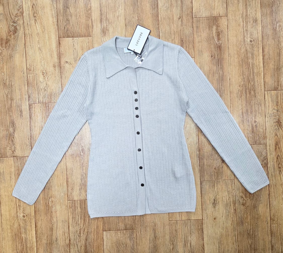 루에브르(LOEUVRE) V넥 오픈카라 슬림 니트가디건 55 새상품 상품이미지5