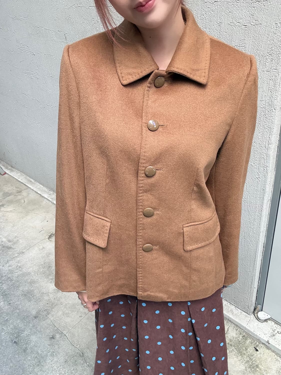 발망 베이지브라운 캐시미어 숏코트 자켓 상품이미지4