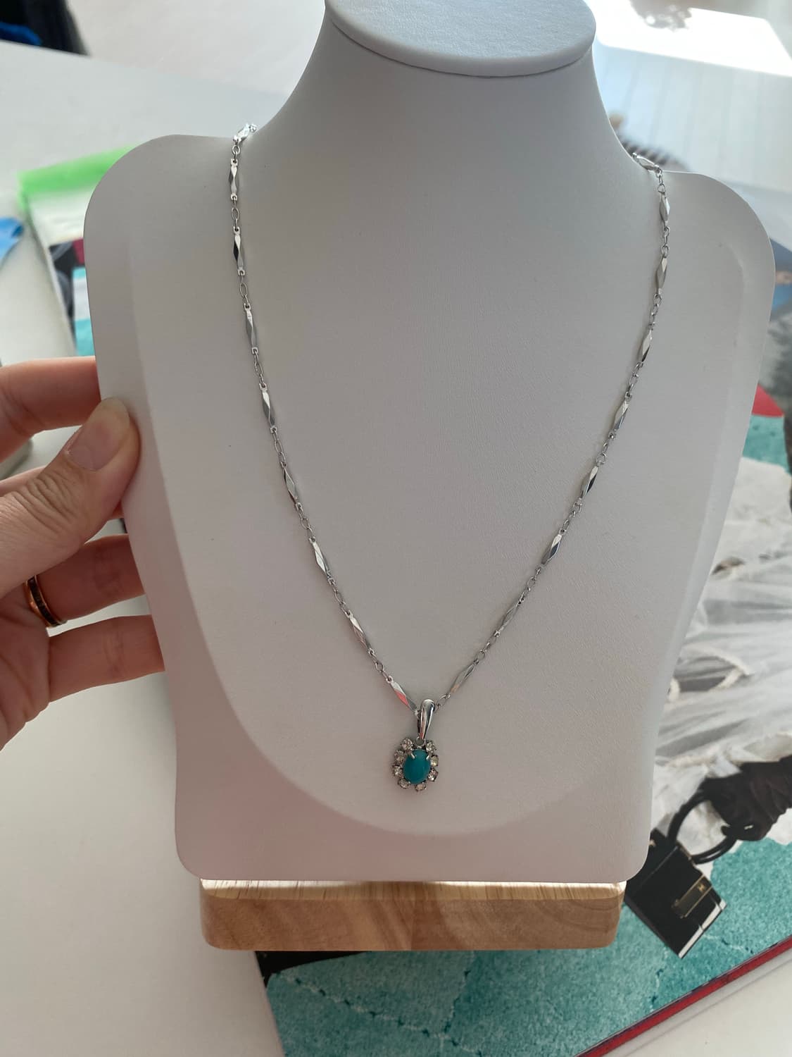 빈티지 터키석 컬러 스톤 목걸이 상품이미지5