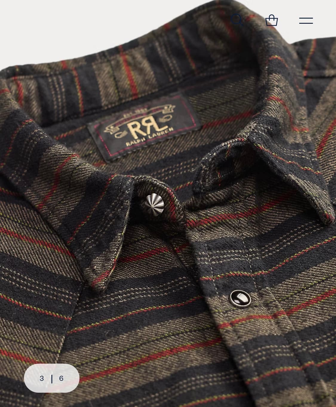 Rrl 더블알엘 슬림핏 플래드 트윌 웨스턴 셔츠 상품이미지2