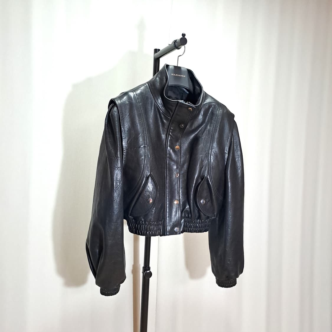 (여성) JULL-LOG 줄로그 양가죽 하이넥 크롭자켓 FREE B608 상품이미지2