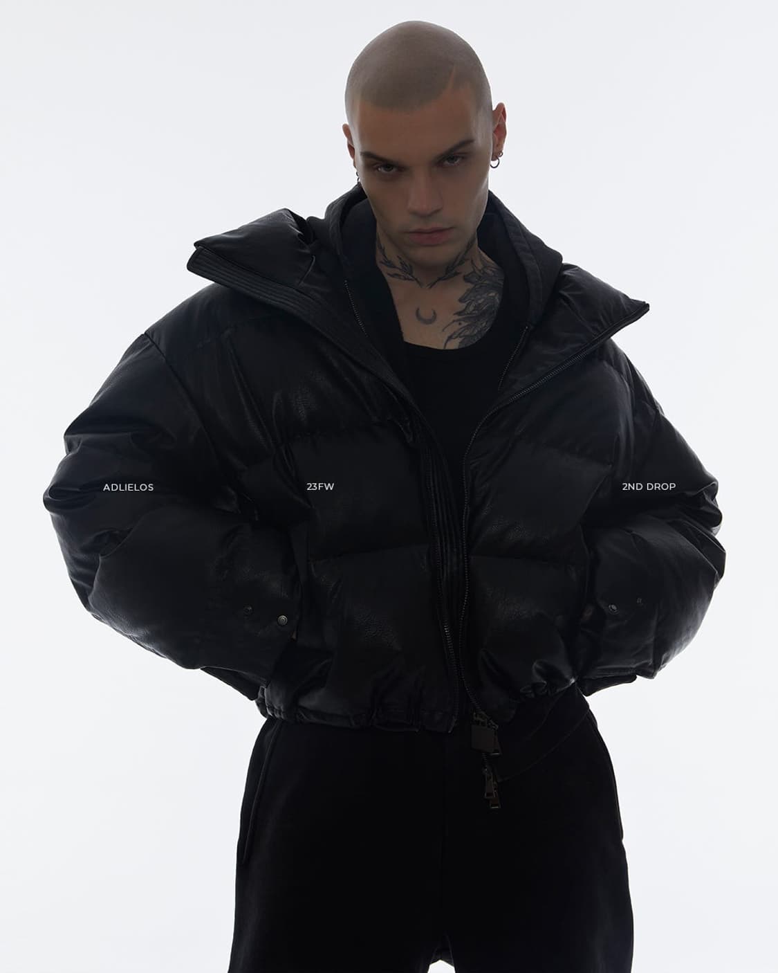 에드리엘로스 레더 패딩 L(50)판매합니다. 상품이미지1