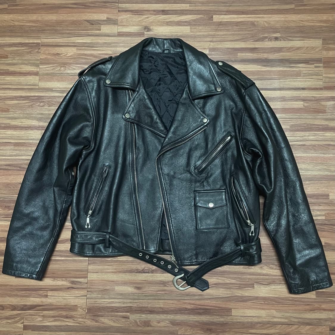 휴고보스 boss 오버핏 더블 라이더 가죽 레더 바이커 자켓 xxl 상품이미지1