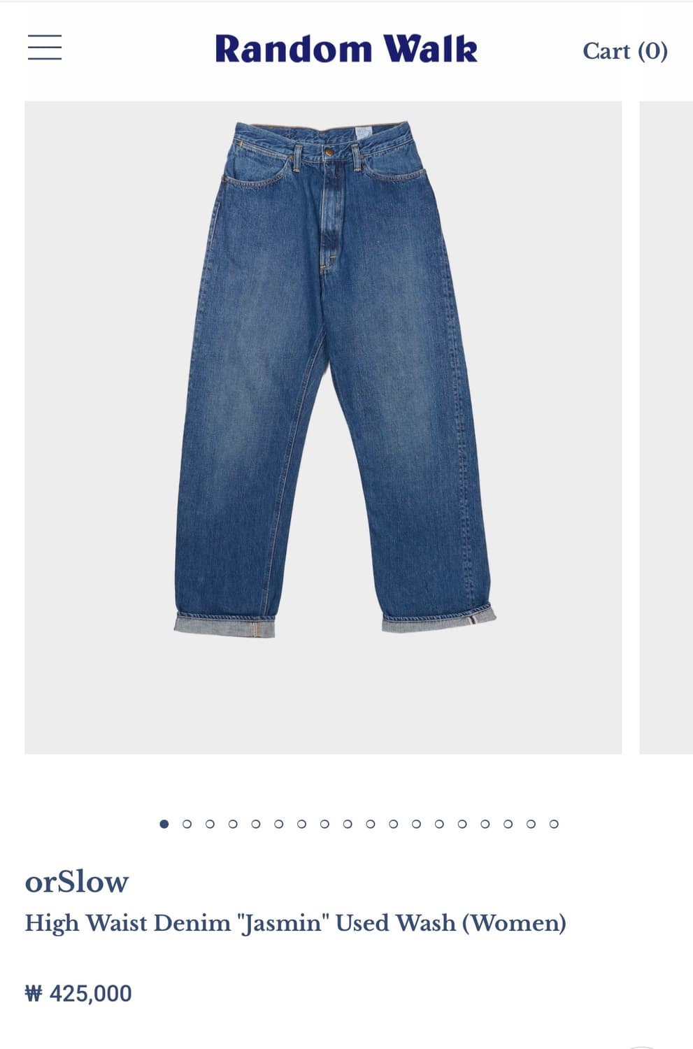 오어슬로우 하이웨스트 데님 자스민 상품이미지1