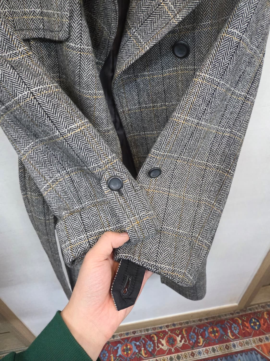 톰보이 여성 울 체크 트렌치코트 90 66  상품이미지6