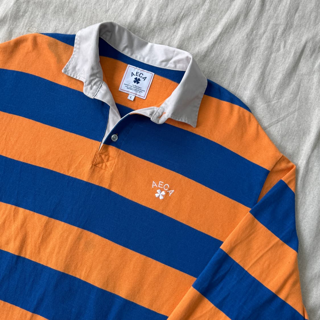 에이카화이트 스트라이프 파주 백로고 카라티 L 상품이미지2