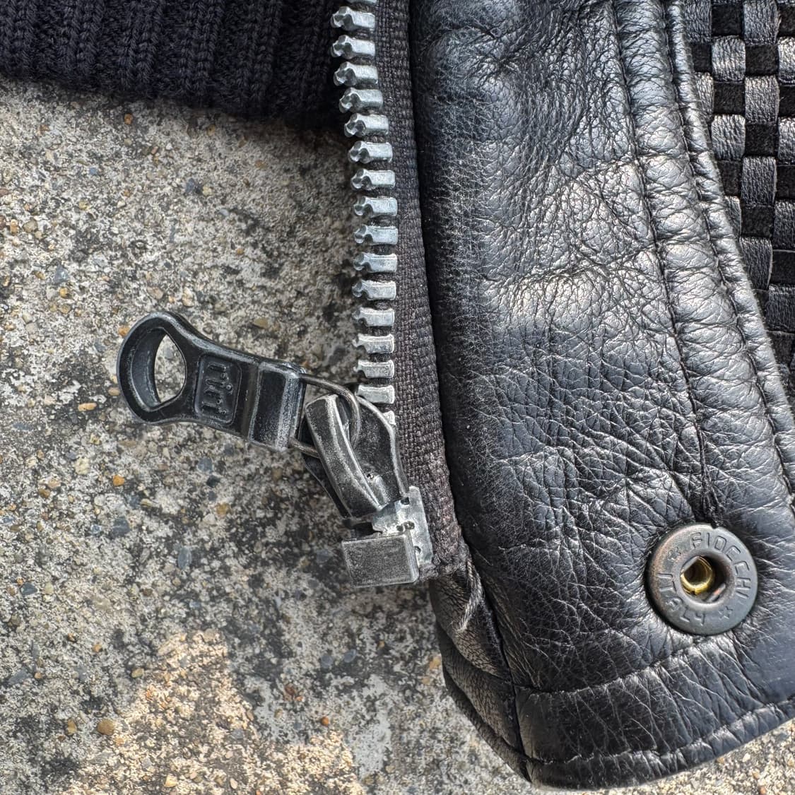 [M~L] Bill Kaiserman 인트레치아토 레더 봄버 자켓 상품이미지8