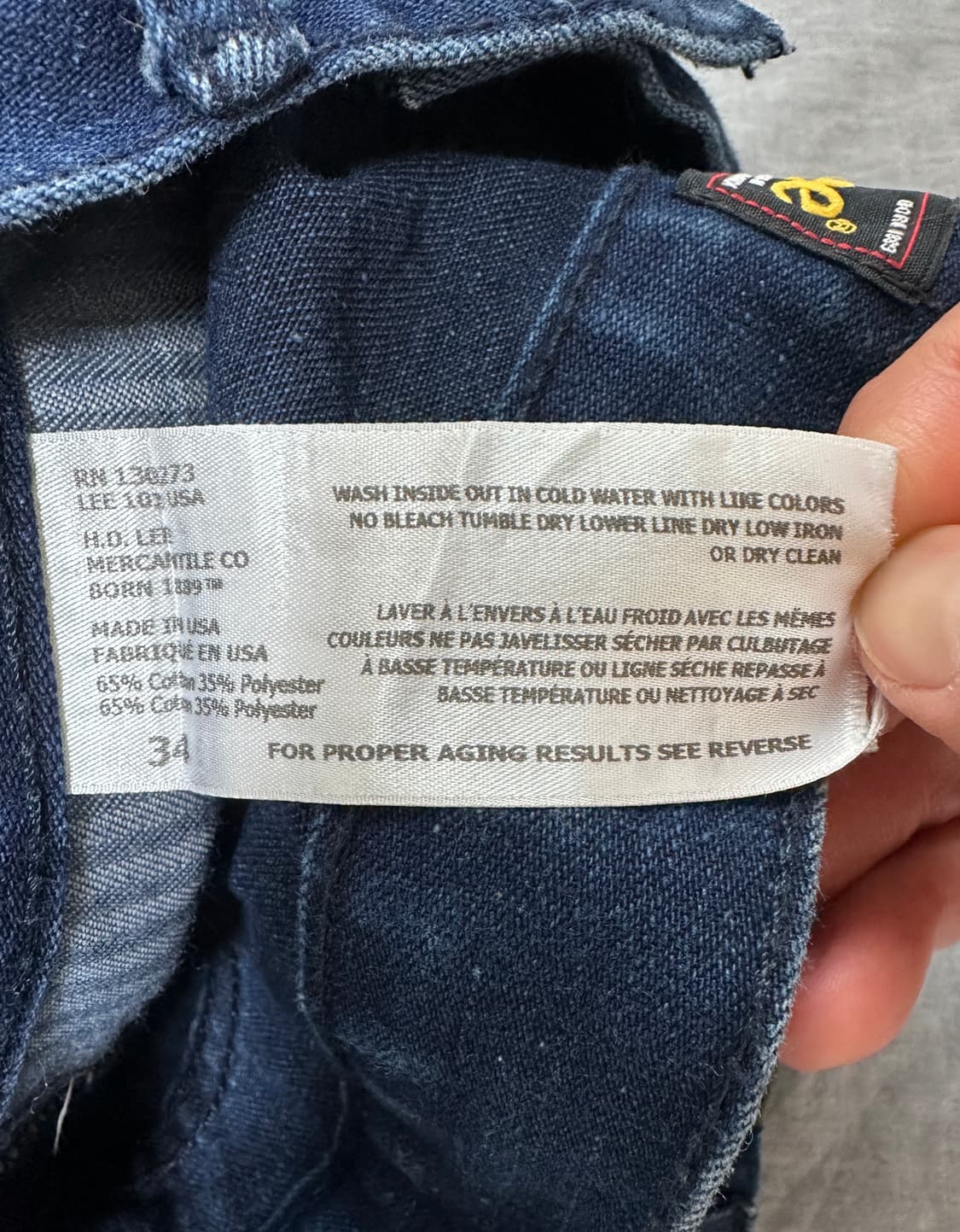 Lee made in USA 진청 데님 34 상품이미지8