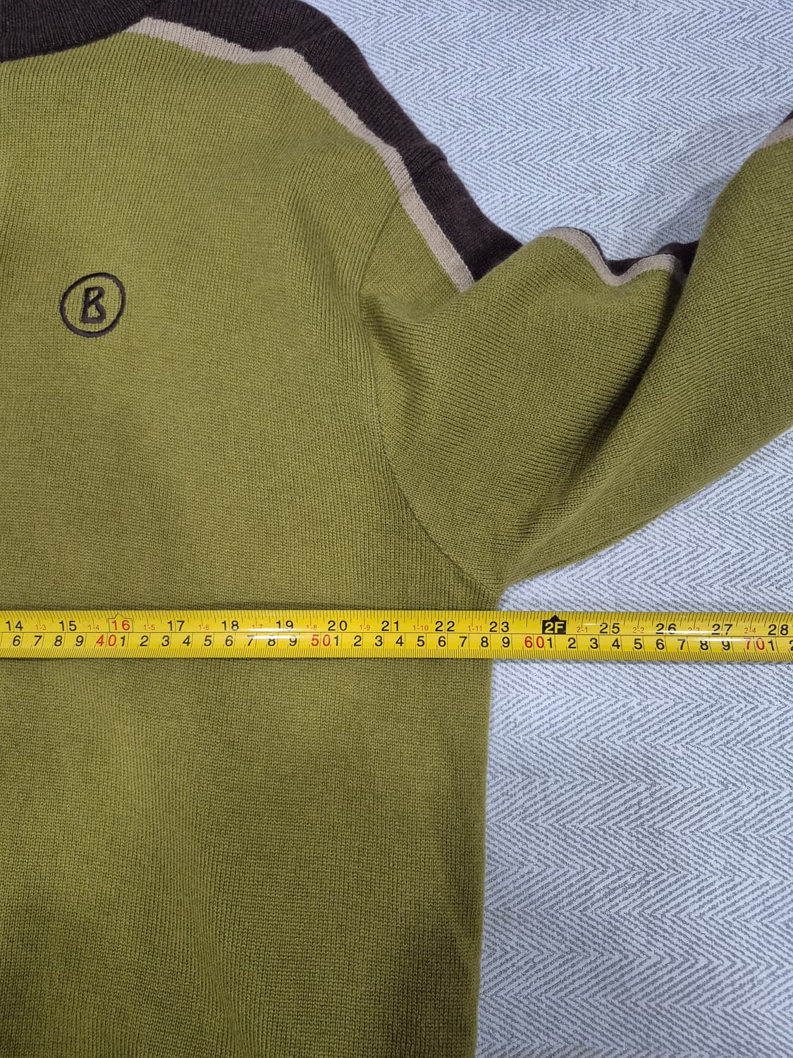 보그너 모100% 하프넥 방풍 니트 그린컬러 남성 105사이즈 상품이미지7