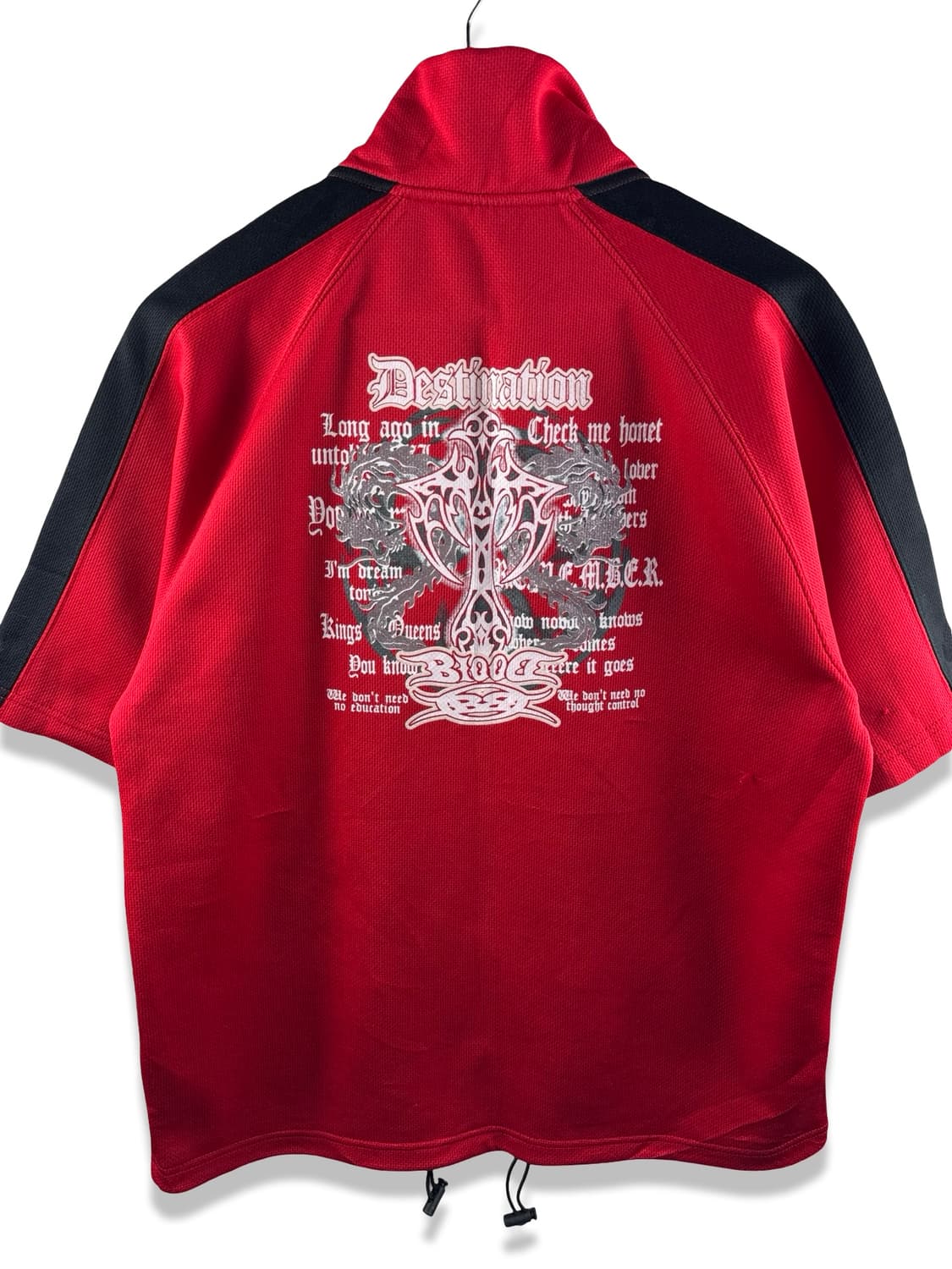 JPN Y2K 드래곤 레터링 프린팅 반팔져지2186 상품이미지1