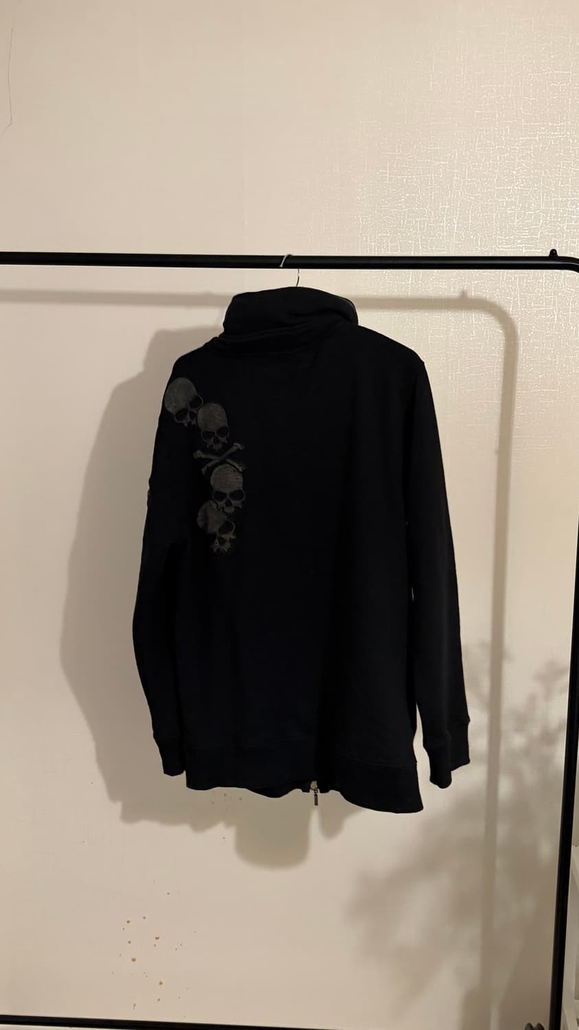 Vintage vkei Skull High-Neck Zip Hoodie 상품이미지3