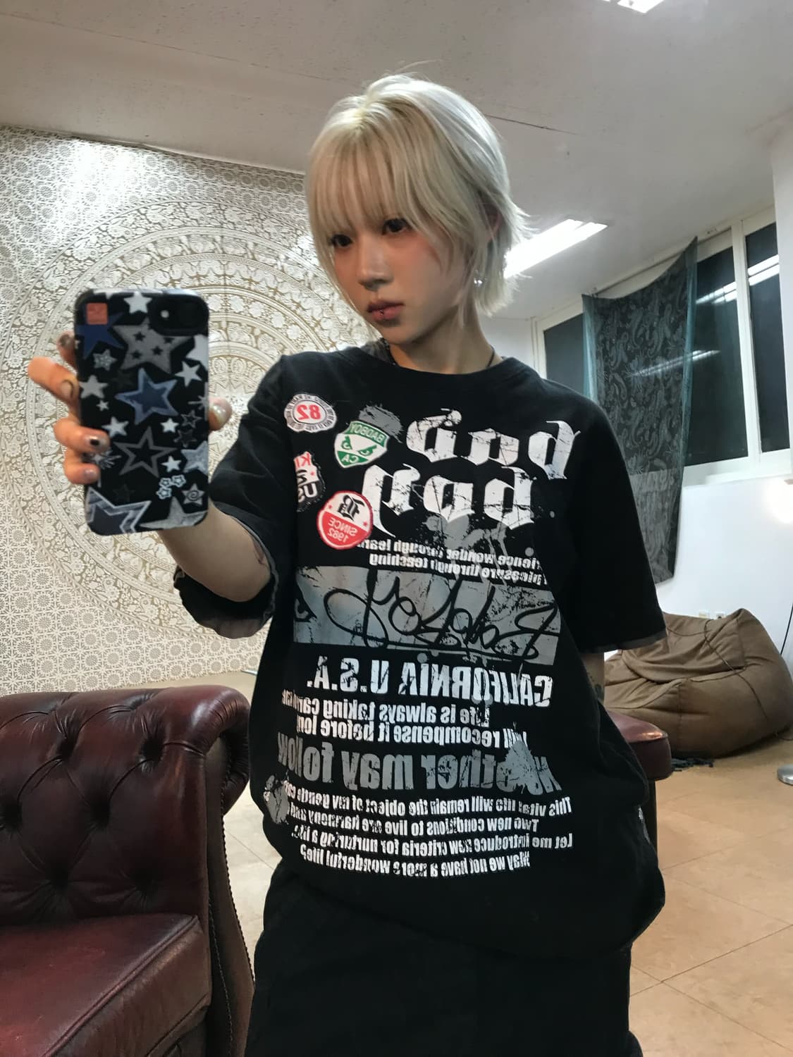 Bad boy 프린팅 패치 반팔 티  상품이미지1