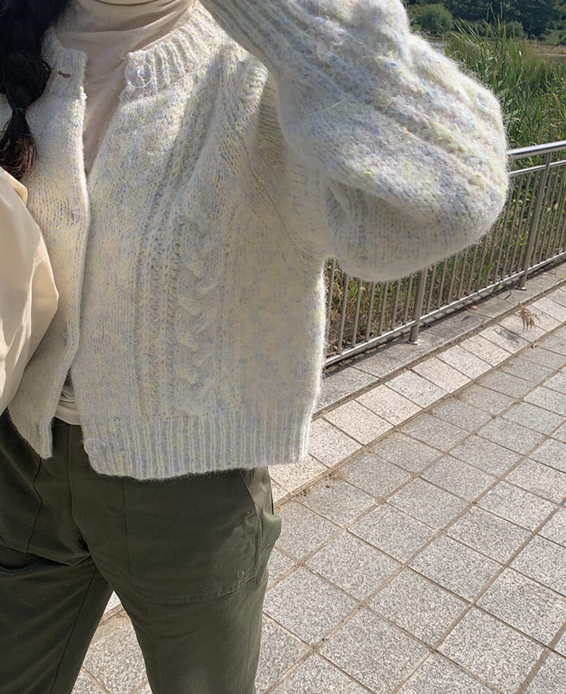 메이비베이비 디어리스트 벌스데이 케이블 알파카 울 레몬크림 니트 가디건 상품이미지6