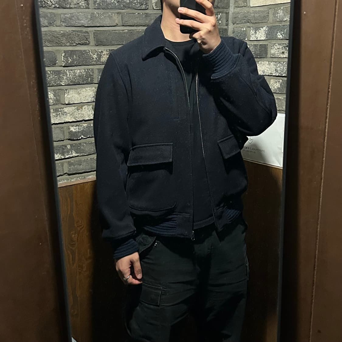 L) GU 네이비 울 블루종 봄버 자켓 상품이미지7