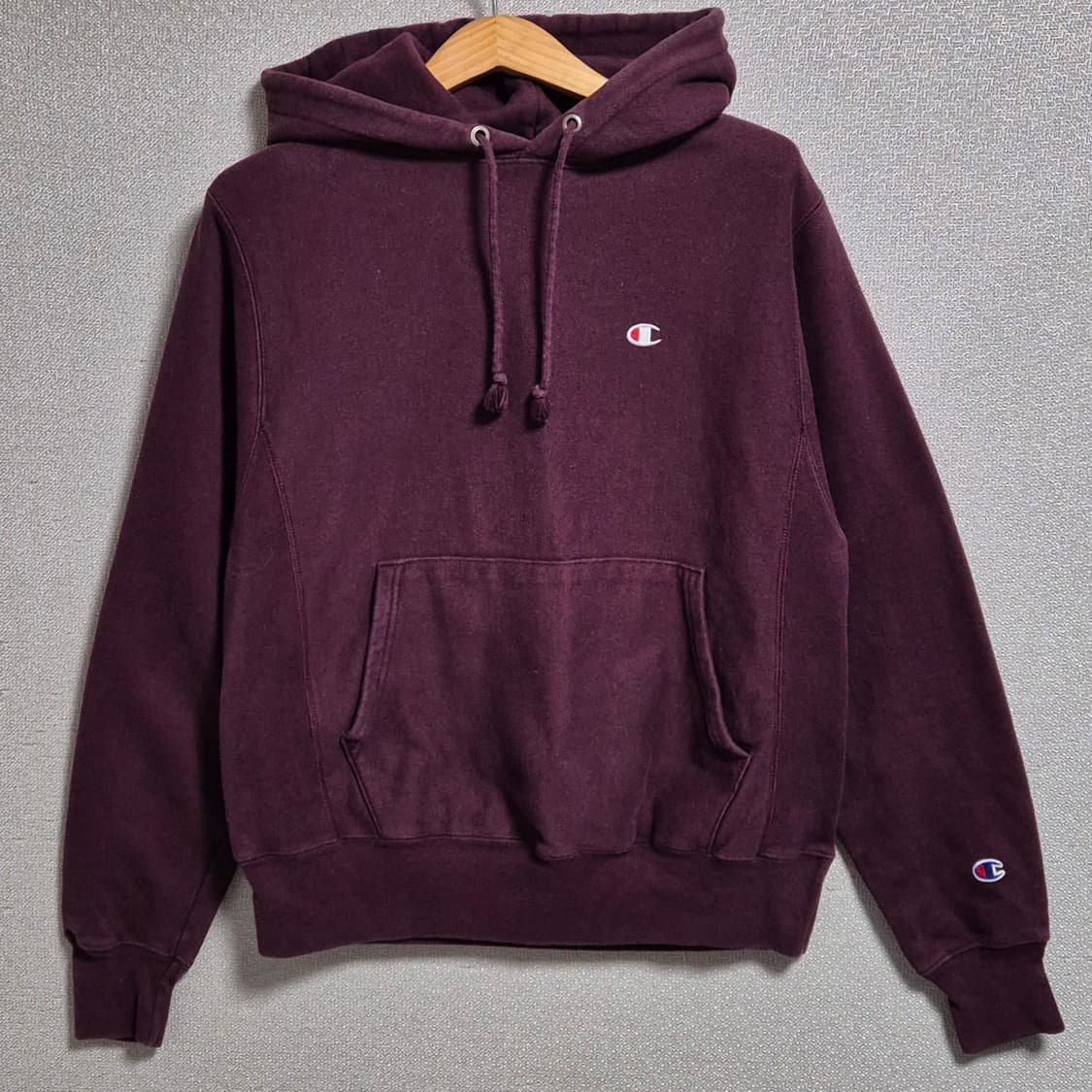 오버핏 S ) 챔피온 리버스위브 와인 기모 후드티  상품이미지1