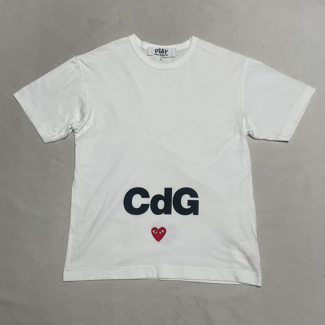 L 꼼데가르송 흰색 티셔츠  상품이미지2