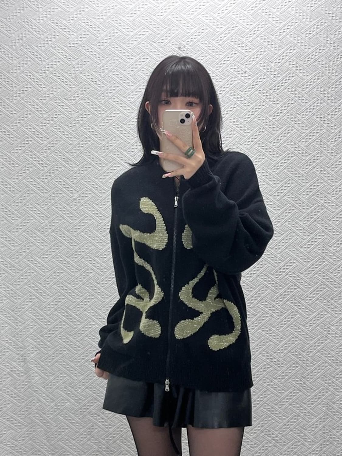 엑스톤즈 스트릿 펑크 셀즈 오버핏 니트 집업 가디건 M C11158 상품이미지1