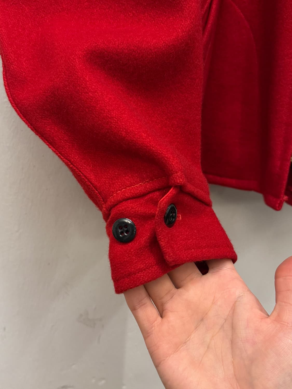 L) 90s USA Melton Zip-Up Wool Jacket 상품이미지4