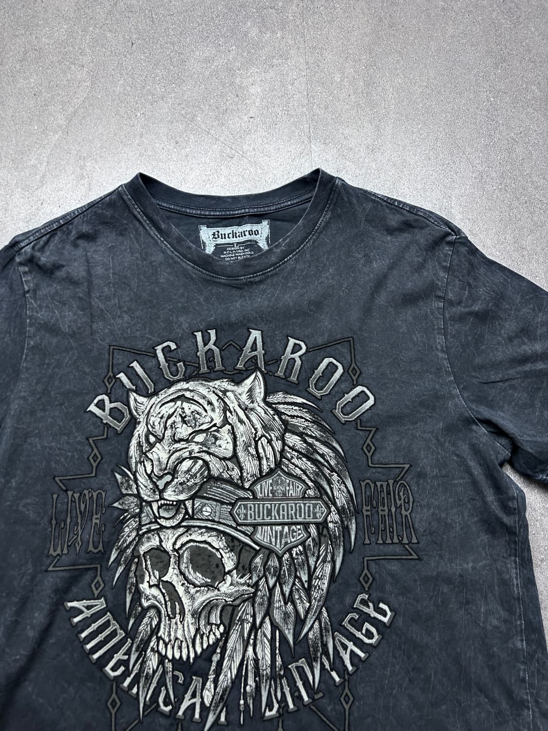 버커루 스컬 하드 워싱 티셔츠 상품이미지5