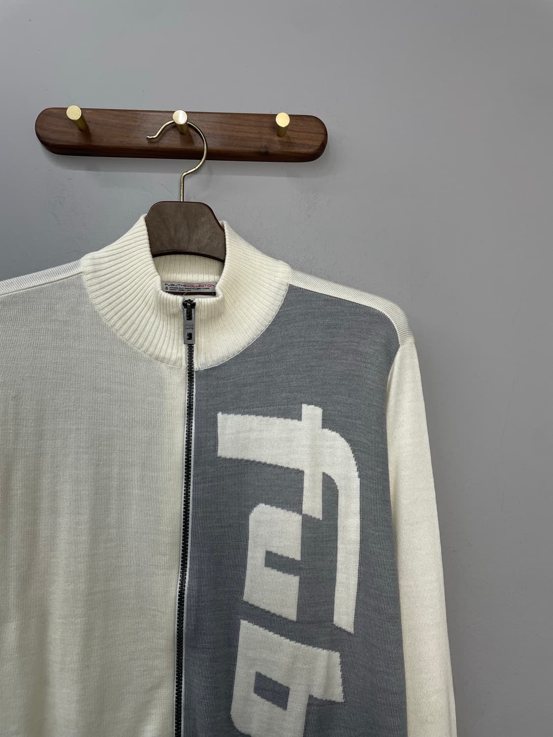 후부 90s 배색 아이보리 니트집업 H944 상품이미지3