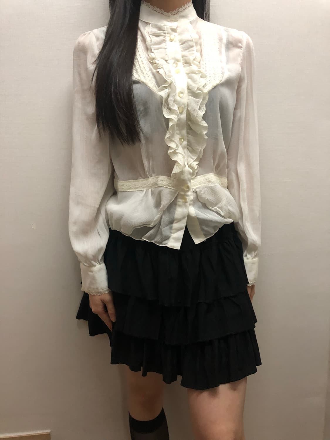 빈티지 화이트 프릴 블라우스 상품이미지7