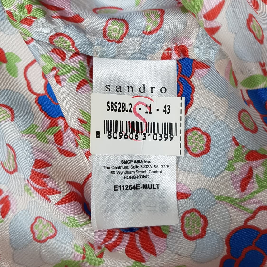 산드로 sandro 플로럴 실크 레이스 패치 블라우스 1사이즈 상품이미지8