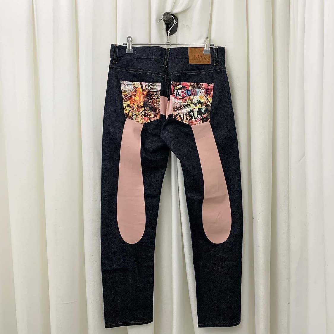 에비수 진청 아카이브 백프린팅 데님 팬츠 상품이미지1