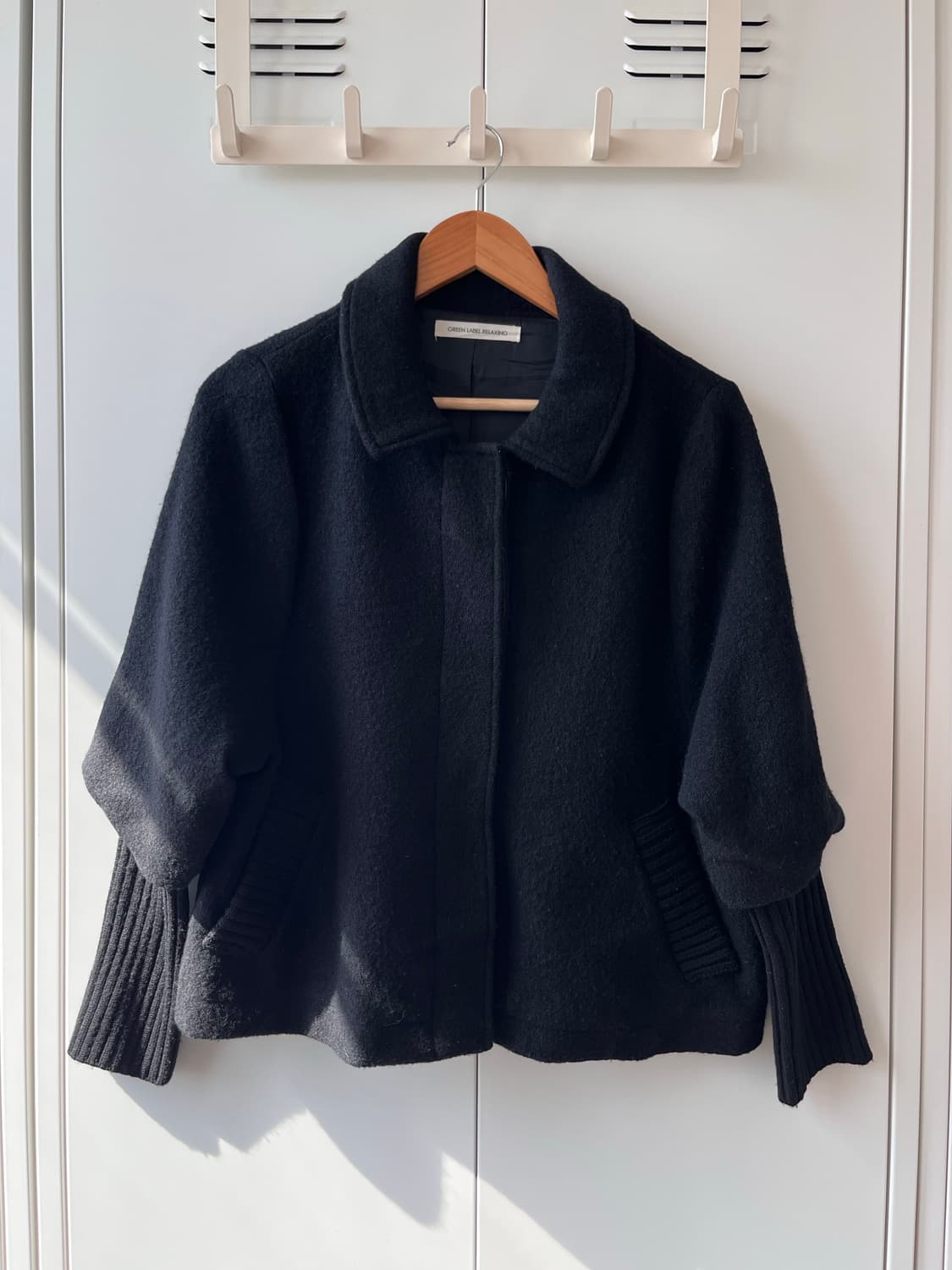 Green label relaxing 시보리 울 셔링코트 상품이미지5