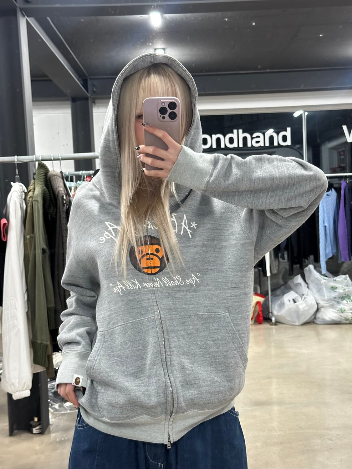 베이프 베이비 마일로 프린팅 풀집업 후드  상품이미지1