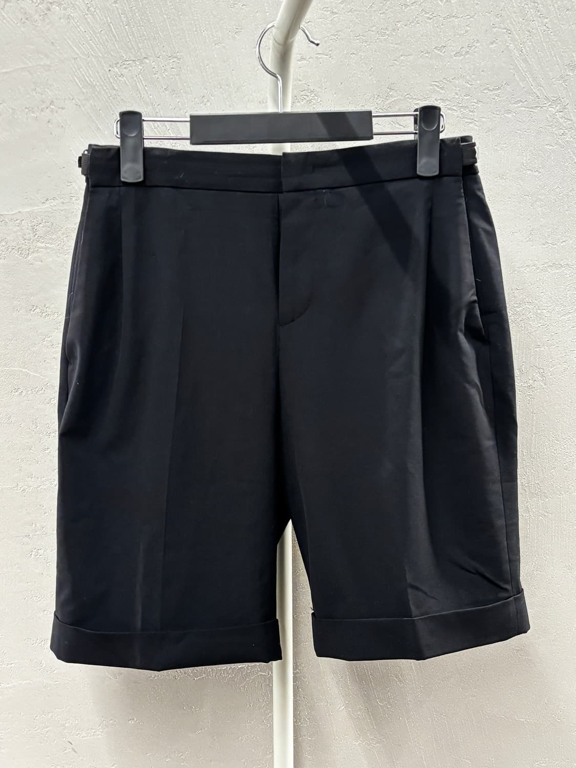 솔리드 검정색 턴업 반바지 슬랙스 30 상품이미지2