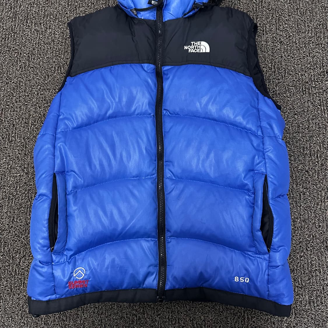 노스페이스 써밋 850 블루 덕다운 패딩조끼 L 상품이미지3