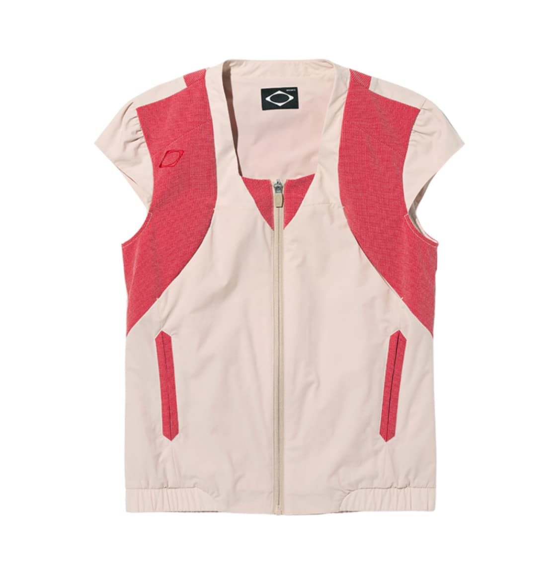 Mschf 컬러 블록 트랙 집업 레드 베이지 상품이미지1