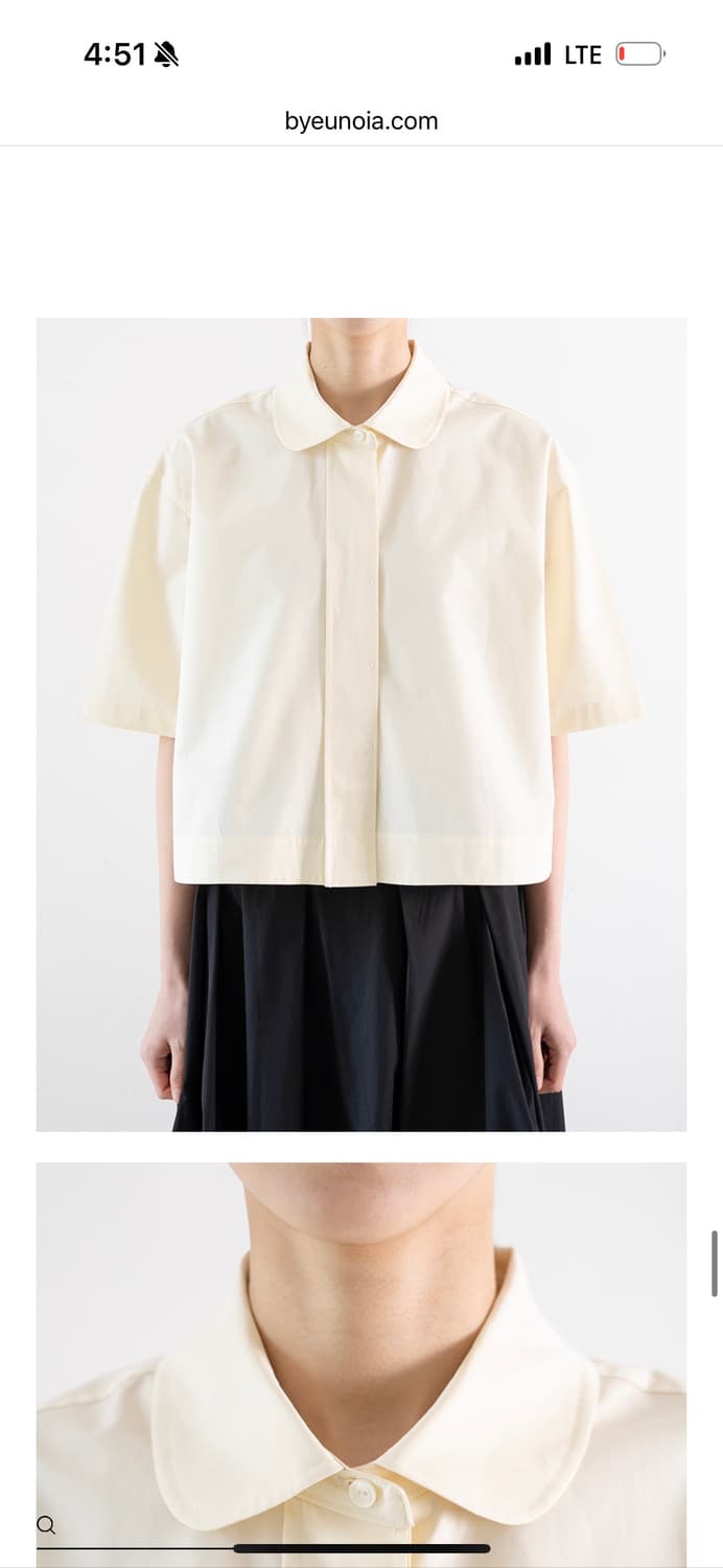 유노이아 Poplin Crop Shirt 엘로우 상품이미지6