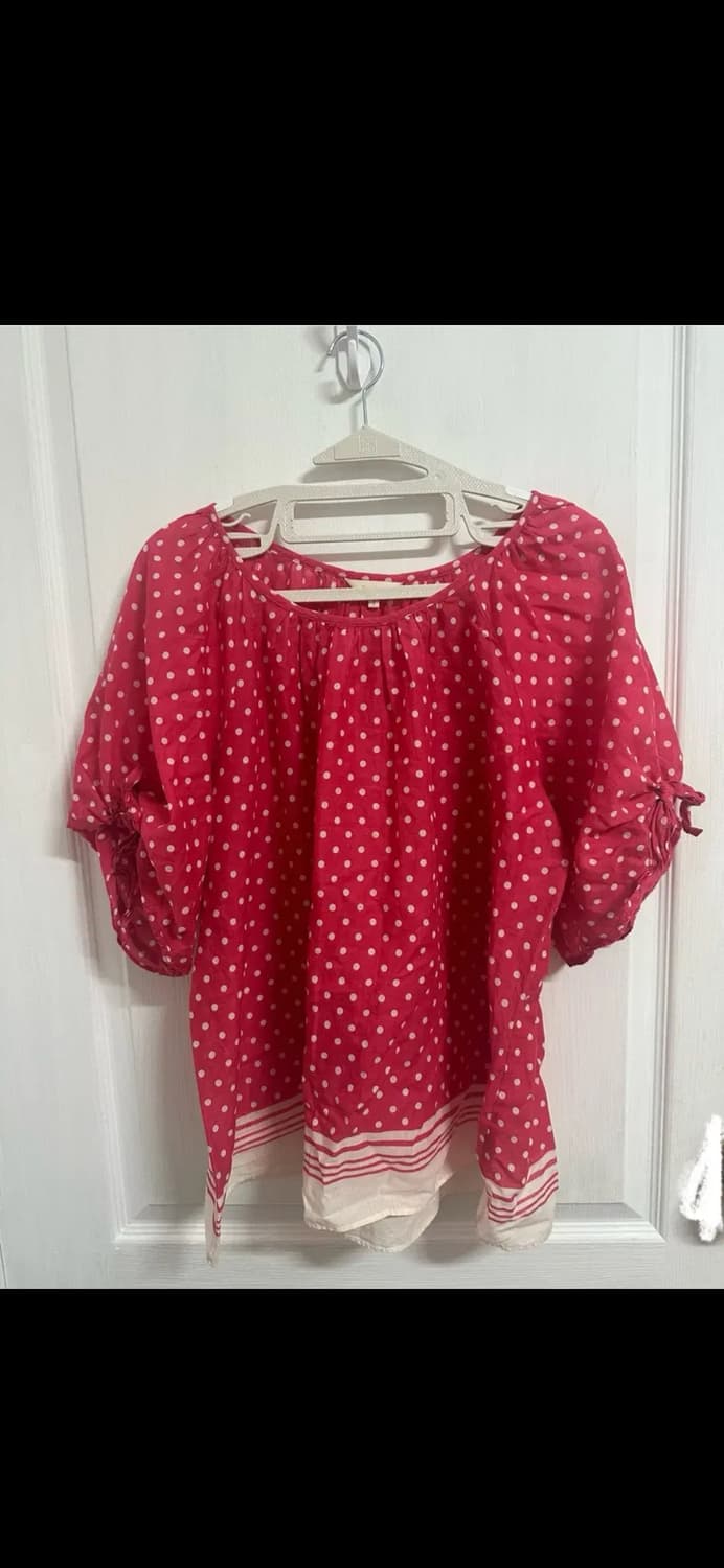 Hush hush 핫핑크 도트 블라우스 모리걸 도쿄걸 상품이미지1