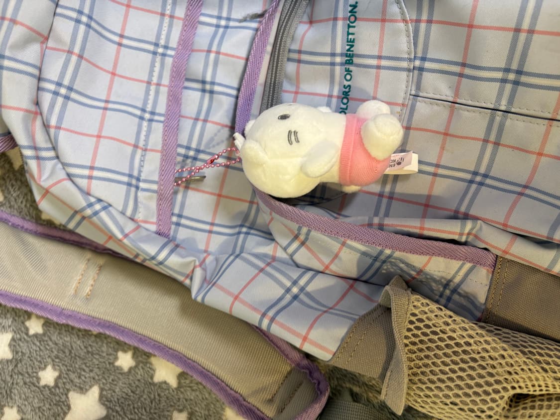 benetton 베네통 일본 빈티지 체크 백팩 가방 모리걸 상품이미지4