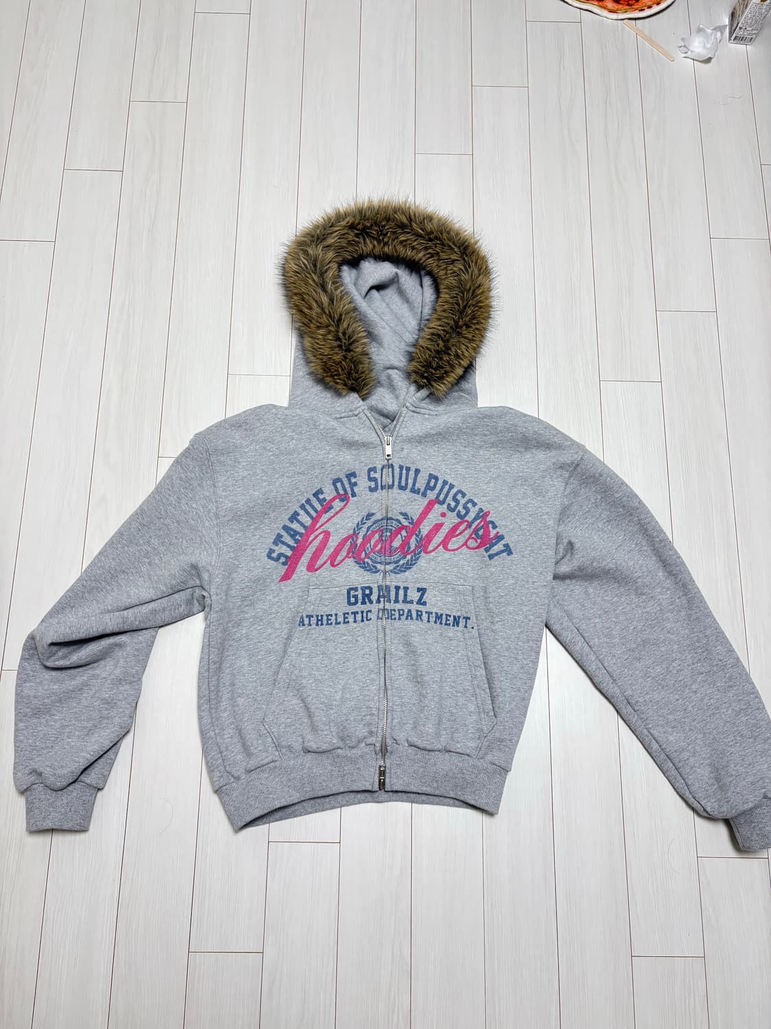 그레일즈 털 후드집업 그레이 상품이미지1