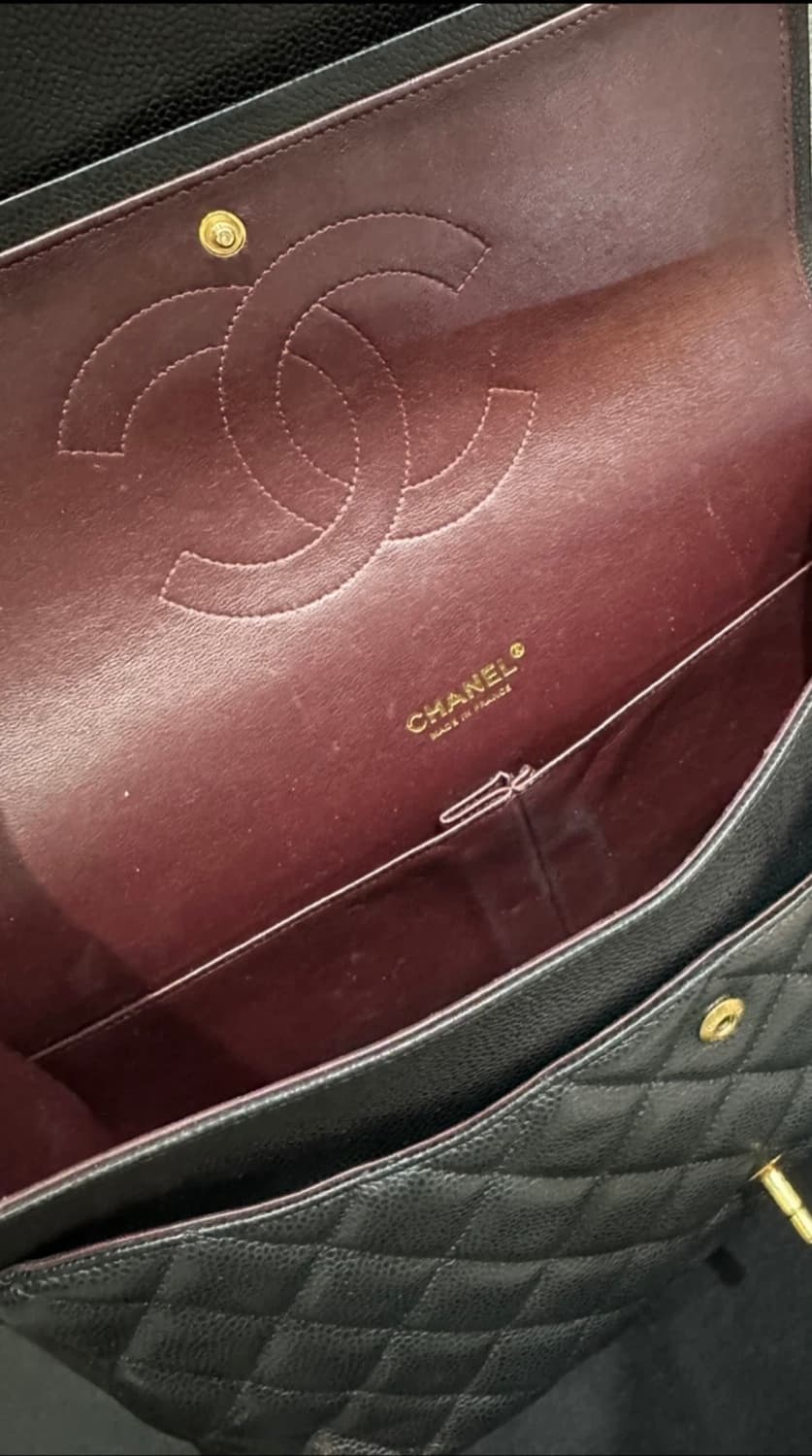 샤넬 클래식 캐비어 블랙 금장 라지 정품 상품이미지7