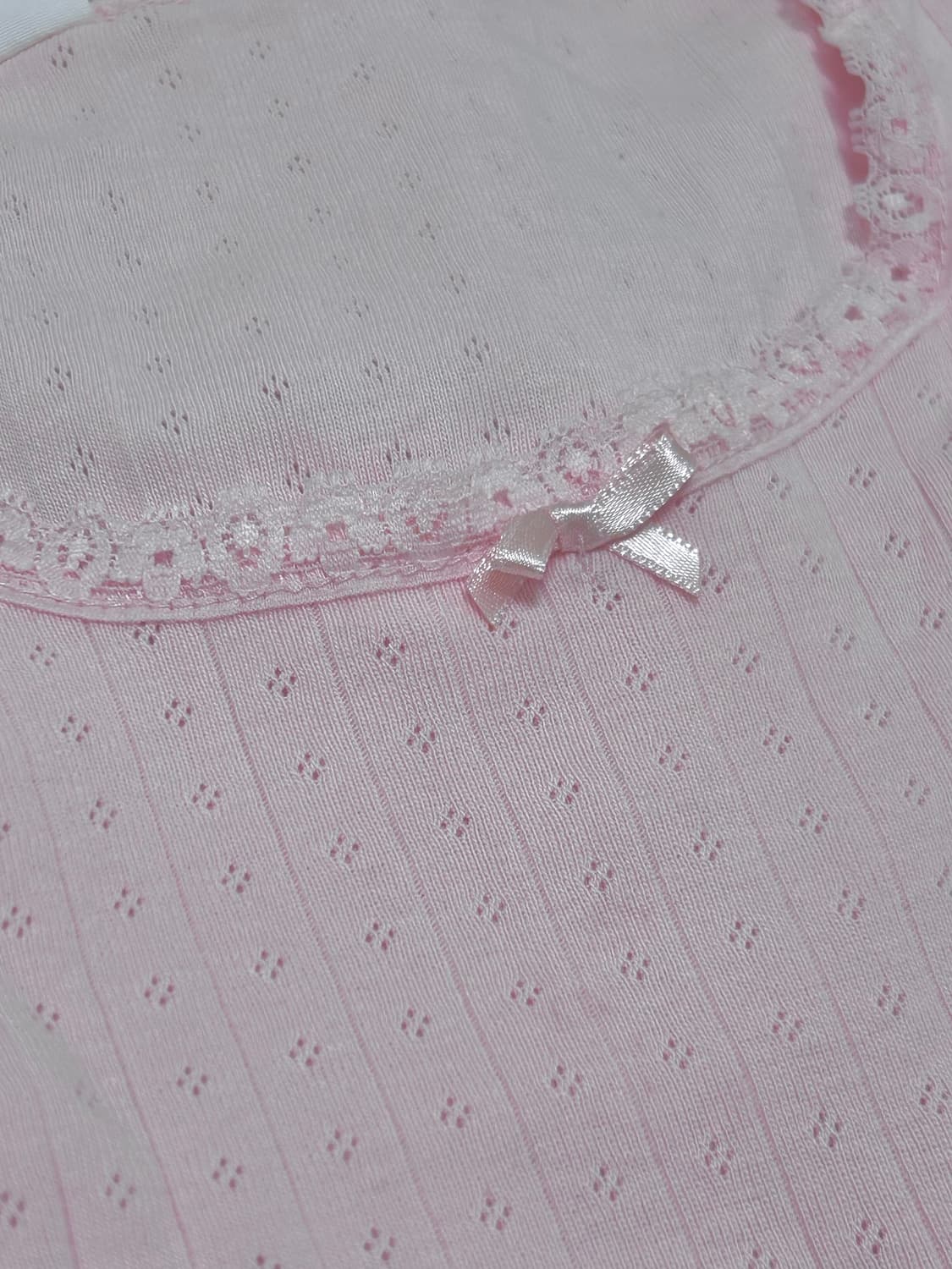 H&M 레이스 포인텔 쿨 베이비 핑크 긴팔 티셔츠 상품이미지4