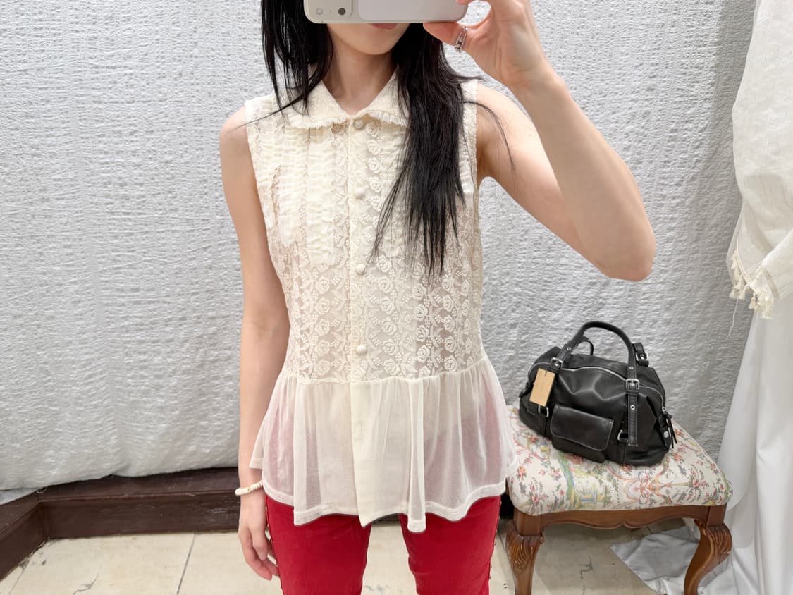 ivory frill lace blouse 상품이미지1